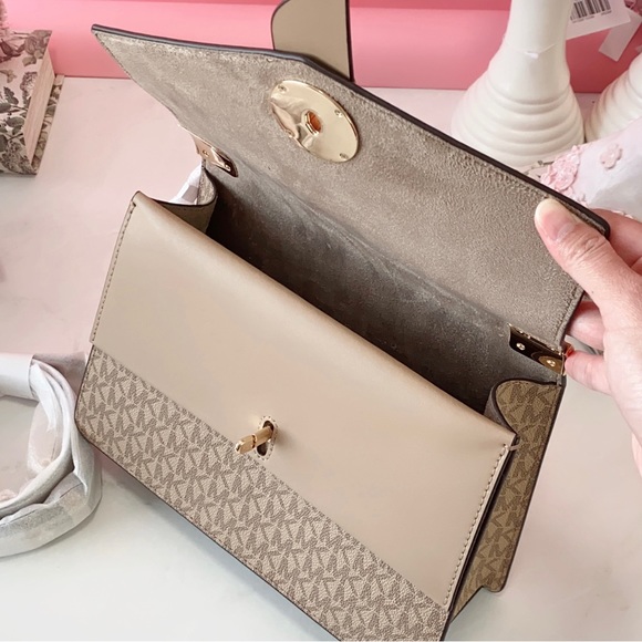 Final Sale!!! 👜 MICHAEL KORS 🌺 Greenwich Medium Logo Satchel - Picture 8 of 14